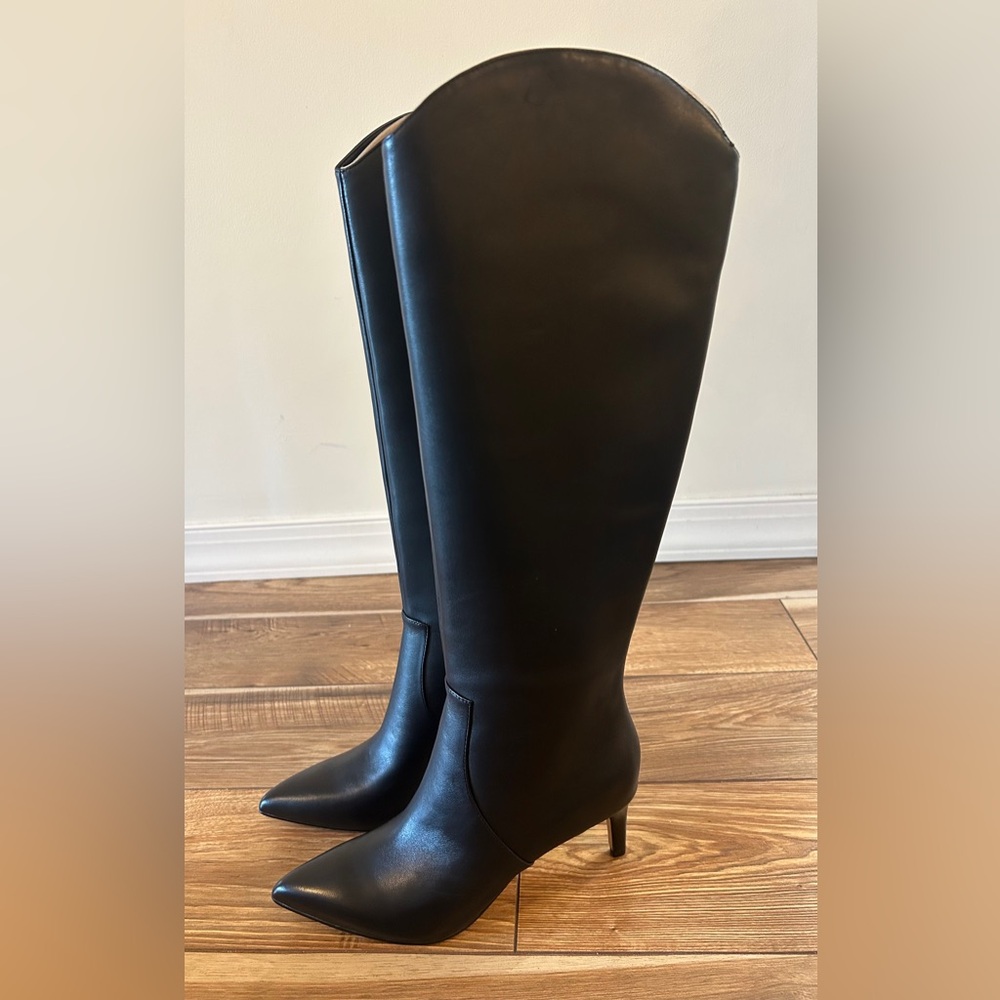 NEW Nine West Sirena Zipper Knee-High Boots in Women's Size 7 - Black